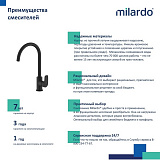 Смеситель для кухни с каналом для фильтрованной воды, черный матовый, Rora, Milardo, RORBLFJM05