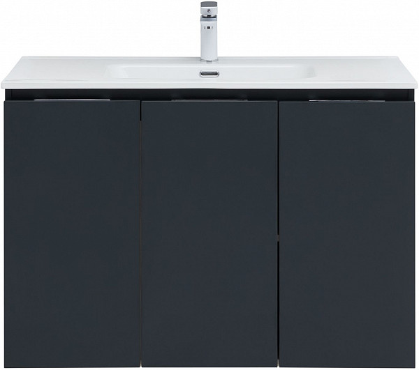 Тумба под раковину Aquanet Алвита New 100 3 дверцы, антрацит 00277531