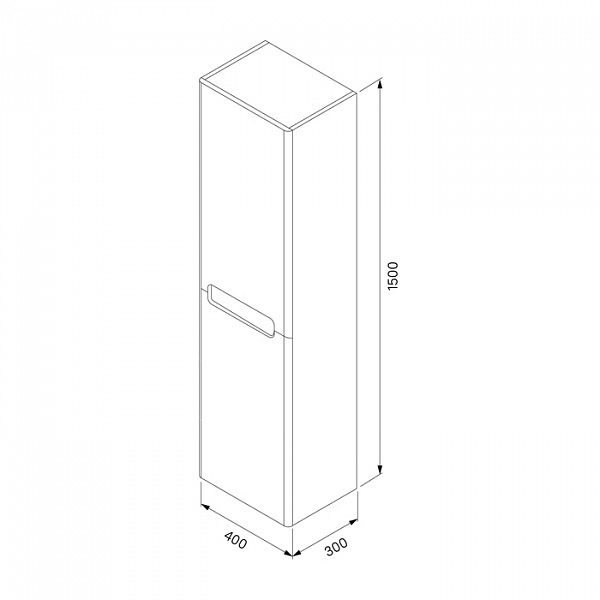 Пенал подвесной, 40 см, Edifice, белый, IDDIS, EDI40W0i97