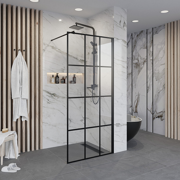Душ. перегородка NG-685-11 BLACK (110x195), 1 место