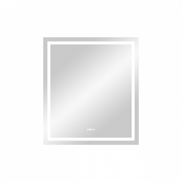 Зеркало Континент "Verte Led" 800х900 с часами, датчиком движения