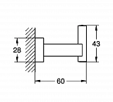 Крючок Grohe Essentials Cube 40511001 Хром