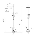 Смеситель с верхним душем, Rosco, Milardo, ROSSB1FM06