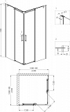 Душевой уголок Grossman GR-3100 Galaxy 100*100*190 квадрат, двери раздвижные
