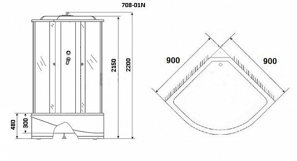 Душевая кабина Niagara Ultra  NG-708-01N