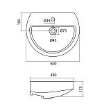 Полукруглая раковина Santek Аллегро 60 1WH301953