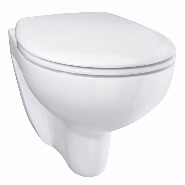 Комплект 5 в 1 Grohe Bau Ceramic 39586000: унитаз подвесной безободковый, сиденье, инсталляция, клавиша, шумоизоляция