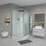 Душ.каб. NG-43085-14QBK (1000х800х2000) низкий поддон(13см) стекло МАТОВОЕ 3 места