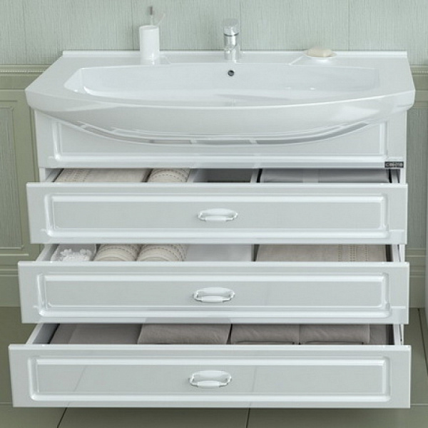 Тумба под раковину Верона 105 3 ящика напольная Санта 700118