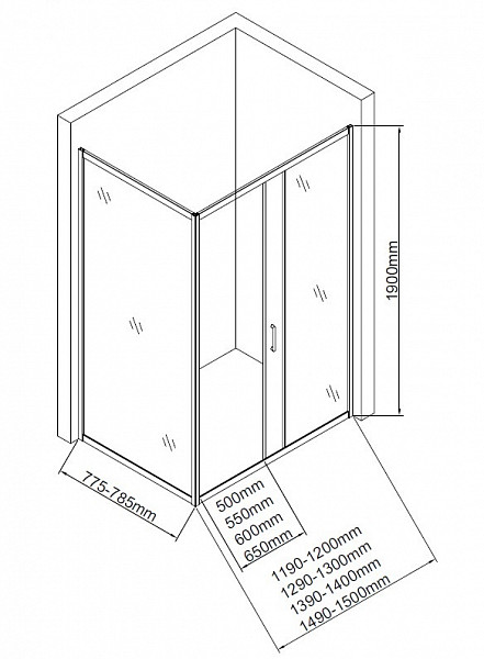 Боковая стенка Aquanet SP-0800A 80, прозрачное стекло SP-0800A