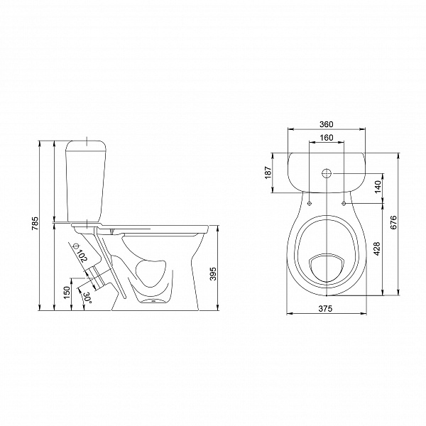 Унитаз-компакт Santeri Виктория декор бежевый 1.P301.6.S07.00B.F