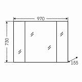 Зеркальный шкаф Стандарт 100, со светом Санта 113013