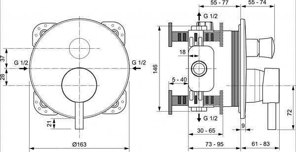 Смеситель Ideal Standard Ceraline A7389AA для душа