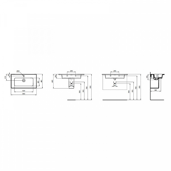 Раковина Ideal Standard Strada II 85 см T300301