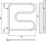 Полотенцесушитель электрический Terminus  F-образный 500х500