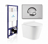 Комплект KOLLER POOL для монтажа  подвесного унитаза: Инсталляция DUNE 1200 SL с клавишей KVADRO Arch Chrome, Унитаз ORION Rimless, сиденье дюропласт: SoftClose, Take Off, антибактериальное покрытие, система «Антивсплеск»