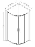 Душевой уголок AQUAme 800*800*1950мм., стекло 6мм, цвет профиля хром.