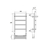 Полотенцесушитель электрический Point Афина PN04156PE П3 500x600 с полкой левый/правый, хром