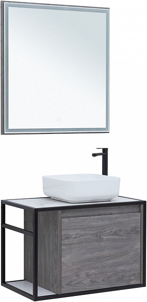 Тумба под раковину Aquanet Nova Lite Loft 75 R дуб рошелье 00261653