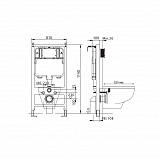 Комплект унитаз подвесной Geberit Renova Compact Square с крышкой-сиденьем и инсталляция Aquatek Slim 