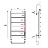 Полотенцесушитель электрический Point Ника PN08848 П6 400x800 диммер справа, хром