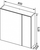 Зеркало-шкаф Aquanet Нью-Йорк 85 орех 00203954