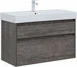 Тумба под раковину Aquanet Nova Lite 100 (SLIM SYNERGY) дуб рошелье, 2 ящика 00249941