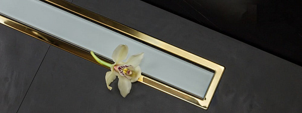 Душевой лоток Pestan Confluo Premium Line 650 White Glass Gold