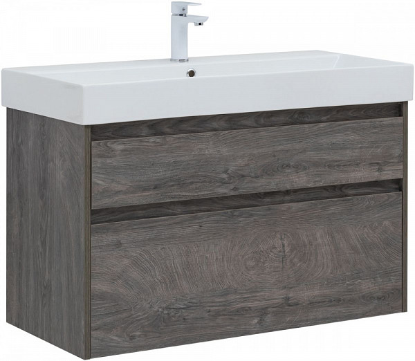 Тумба под раковину Aquanet Nova Lite 100 (SLIM SYNERGY) дуб рошелье, 2 ящика 00249941