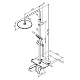 977730000 ДС Jupiter со смесителем полкой: верхний душ, ручной душ., штанга варио, хром