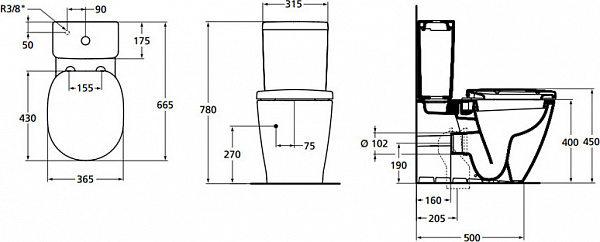Унитаз-компакт Ideal Standard Connect E781701