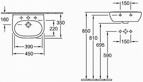 Раковина Villeroy & Boch O.novo 5360 4501