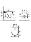 AQM2002MGR Унитаз подвесной AQUAme с сиденьем SoftClose, технология смыва Rimless, скрыт.крепеж. Цвет серый