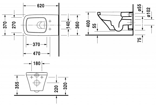Унитаз Duravit DuraStyle 2542090000 подвесной безободковый