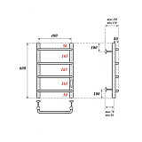 Полотенцесушитель электрический Point Ника PN08846 П4 400x600 диммер справа, хром