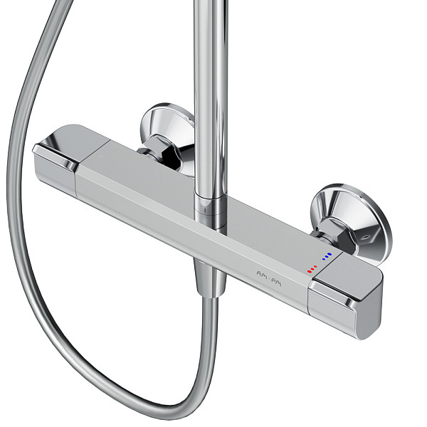 F078F400 Func, душ. система: см-ль д/душа с ТМС, душ.штанга, верхн. душ квадр., ручн.душ, хром