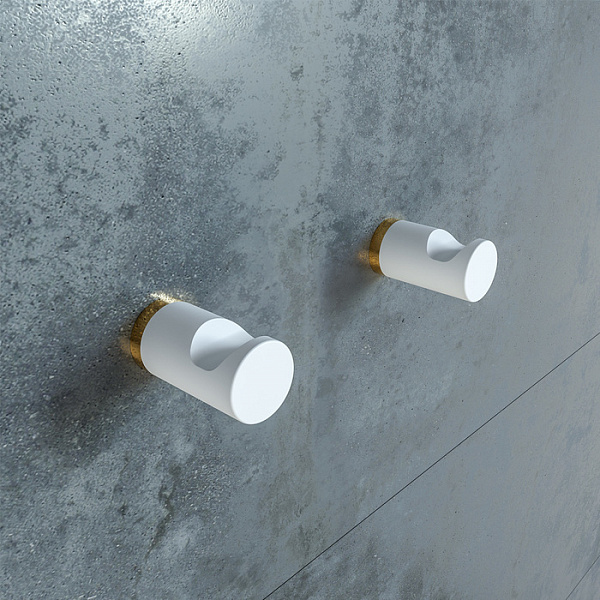 Комплект одинарных крючков, сплав металлов, Petite, белый матовый с желтым золотом, IDDIS, PET2SY1i41