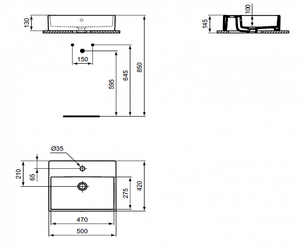 Раковина Ideal Standard Strada 50 см K081601
