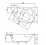 Акриловая ванна Besco Ada 140x90 WAA-140-NP Правая