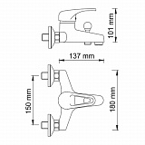 Смеситель для ванны с коротким изливом Wasserkraft Oder 6301
