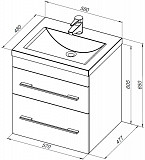 Тумба под раковину Aquanet Верона 60 капучино (2 ящика) 00304536