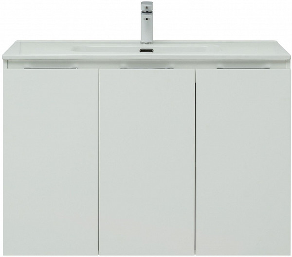 Тумба под раковину Aquanet Алвита New 100 3 дверцы, белый матовый 00277530