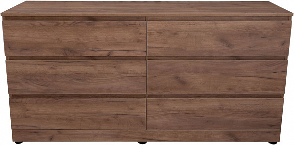 Комод Aquanet Сканди 1600x480 Дуб крафт (6 ящиков) 00302548