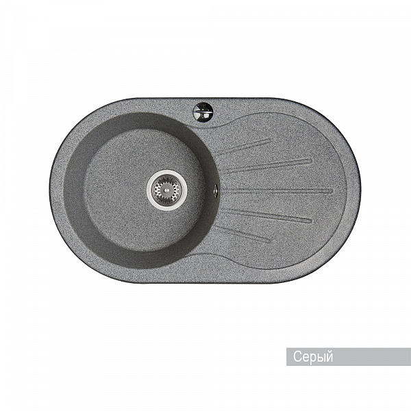 Мойка для кухни Aquaton Паола круглая с крылом серая 1A714032PA230