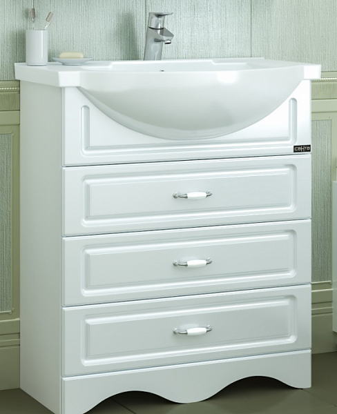 Тумба под раковину Верона 75 напольная с цоколем Санта 700192