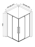 Душевой уголок AQUAme 900*900*1950мм., стекло 6мм, цвет профиля хром.