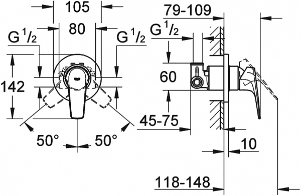 Смеситель для душа Grohe BauFlow 29046000