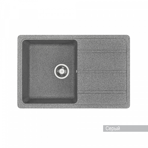 Мойка для кухни Aquaton Аманда прямоугольная с крылом серая 1A712832AD230