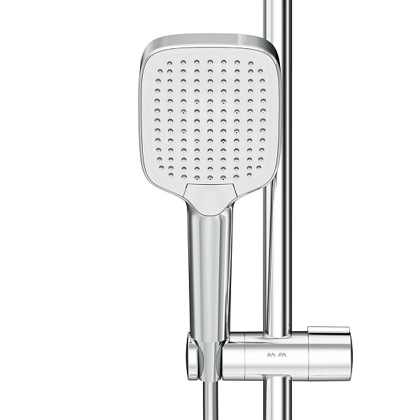 F078F400 Func, душ. система: см-ль д/душа с ТМС, душ.штанга, верхн. душ квадр., ручн.душ, хром