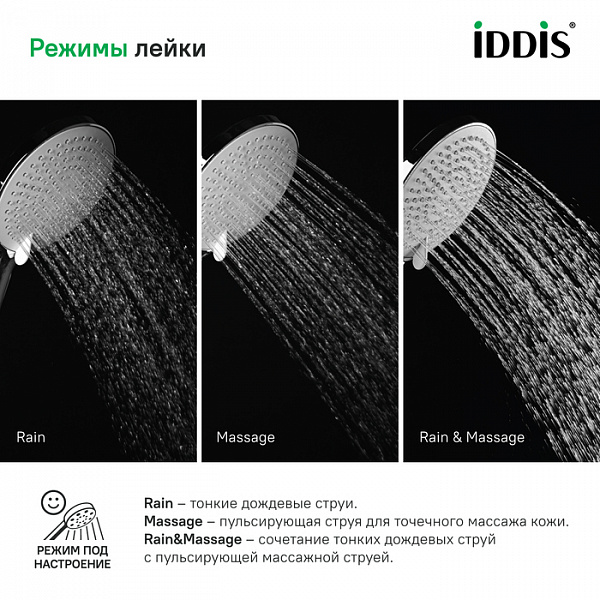 Лейка для душа, хром, Optima Home, IDDIS, OPH3F0Ci18